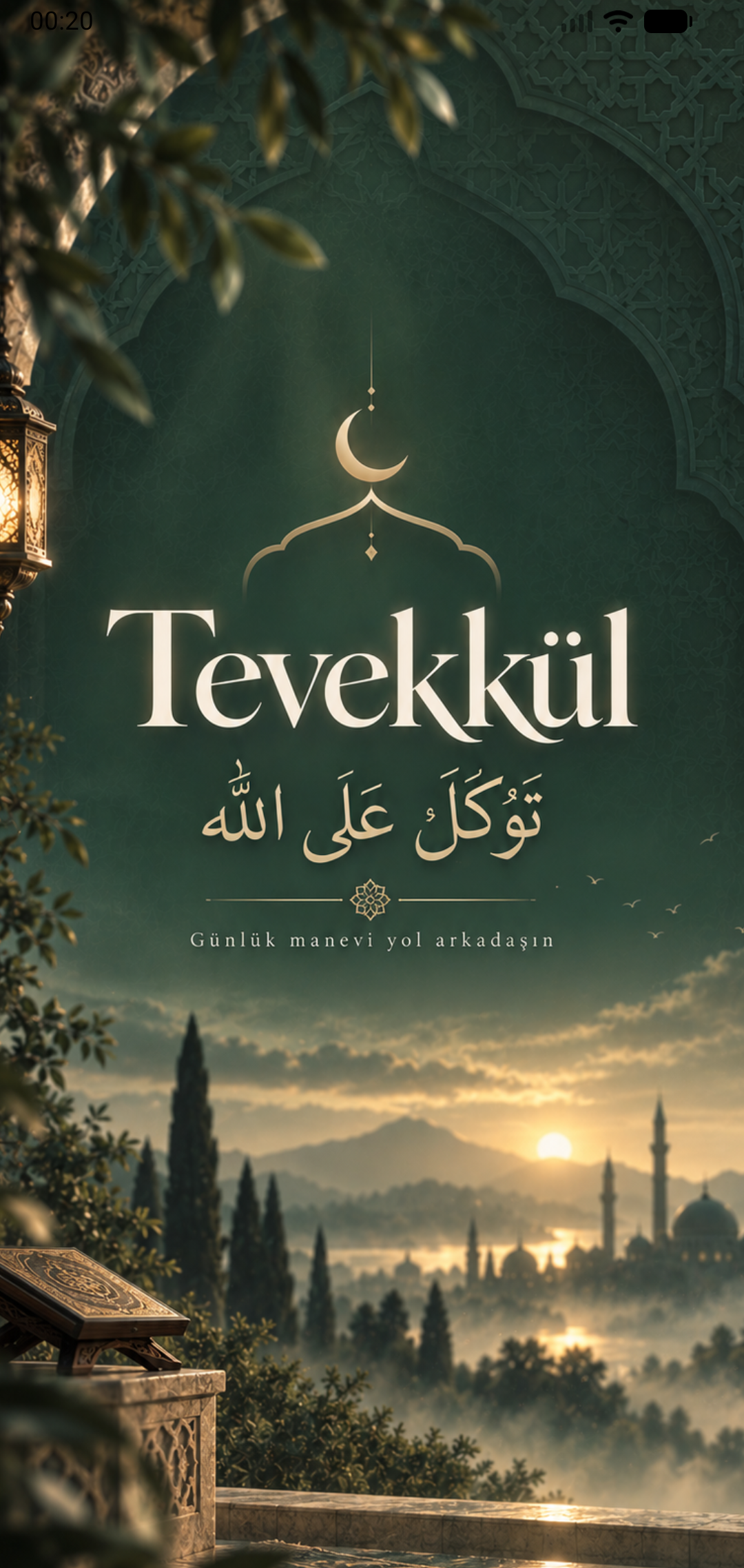 Tevekkül açılış ekranı